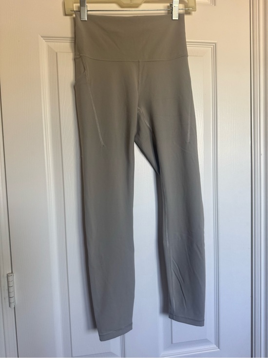 lululemon athletica Pants - Lululemon High-Waist Seam Detail Leggings - Light Taupe/Grey